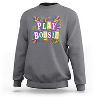 Funny Play Boosie Mardi Gras Sweatshirt Fat Tuesday Carnival Fleur De Lis Music