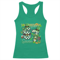67 St Patricks Day Racerback Tank Top Funny Six Seven Meme Lucky Shamrock