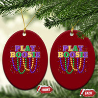 Funny Play Boosie Mardi Gras Ceramic Ornament Beads Fat Tuesday Carnival