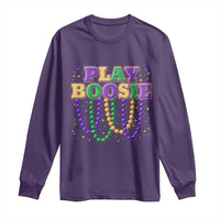 Funny Play Boosie Mardi Gras Long Sleeve Shirt Beads Fat Tuesday Carnival