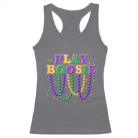 Funny Play Boosie Mardi Gras Racerback Tank Top Beads Fat Tuesday Carnival