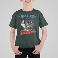 Funny Local Egg Dealer T Shirt For Kid Egg Farmer American Flag Chicken Easter