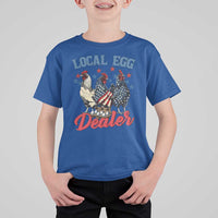 Funny Local Egg Dealer T Shirt For Kid Egg Farmer American Flag Chicken Easter