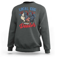 Funny Local Egg Dealer Sweatshirt Egg Farmer American Flag Chicken Easter