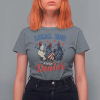 Funny Local Egg Dealer T Shirt For Women Egg Farmer American Flag Chicken Easter