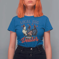 Funny Local Egg Dealer T Shirt For Women Egg Farmer American Flag Chicken Easter