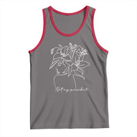 Funny Not My President Tank Top Liberal Floral Woman Face
