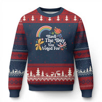 Have The Day You Voted For Ugly Christmas Sweater Retro Rainbow - Wonder Print Shop