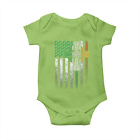 Irish Pride Baby Onesie American Flag Celtic Cross Shamrock St Patrick's Day