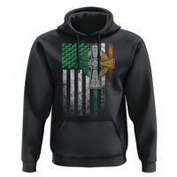 Irish Pride Hoodie American Flag Celtic Cross Shamrock St Patrick's Day