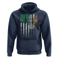 Irish Pride Hoodie American Flag Celtic Cross Shamrock St Patrick's Day