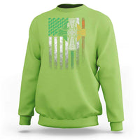 Irish Pride Sweatshirt American Flag Celtic Cross Shamrock St Patrick's Day