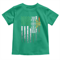 Irish Pride Toddler T Shirt American Flag Celtic Cross Shamrock St Patrick's Day
