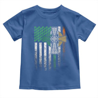 Irish Pride Toddler T Shirt American Flag Celtic Cross Shamrock St Patrick's Day