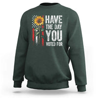 Have The Day You Voted For Sweatshirt Vintage American Flag Sunflower