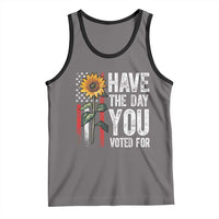 Have The Day You Voted For Tank Top Vintage American Flag Sunflower