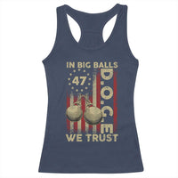 DOGE In Big Balls We Trust 2025 Racerback Tank Top Vintage Betsy Ross Flag