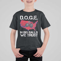 DOGE In Big Balls We Trust 2025 T Shirt For Kid Vintage American Map