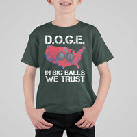 DOGE In Big Balls We Trust 2025 T Shirt For Kid Vintage American Map