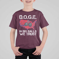 DOGE In Big Balls We Trust 2025 T Shirt For Kid Vintage American Map