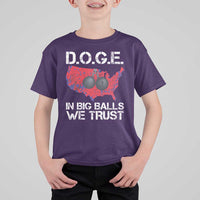 DOGE In Big Balls We Trust 2025 T Shirt For Kid Vintage American Map