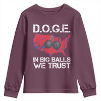 DOGE In Big Balls We Trust 2025 Youth Sweatshirt Vintage American Map