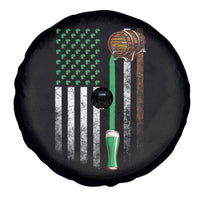 Funny St Patrick's Day Irish Beer Drinking Spare Tire Cover Vintage Irish American Flag