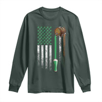 Funny St Patrick's Day Irish Beer Drinking Long Sleeve Shirt Vintage Irish American Flag