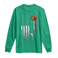 Funny St Patrick's Day Irish Beer Drinking Long Sleeve Shirt Vintage Irish American Flag
