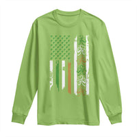 Funny Irish American Vintage Shamrock Flag Long Sleeve Shirt