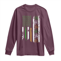 Funny Irish American Vintage Shamrock Flag Long Sleeve Shirt