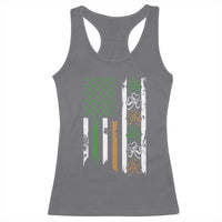 Funny Irish American Vintage Shamrock Flag Racerback Tank Top