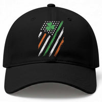 Funny Irish American Flag Shamrock Baseball Cap