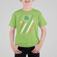 Funny Irish American Flag Shamrock T Shirt For Kid
