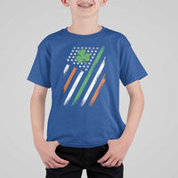 Funny Irish American Flag Shamrock T Shirt For Kid
