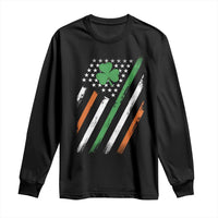 Funny Irish American Flag Shamrock Long Sleeve Shirt