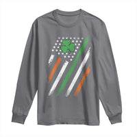 Funny Irish American Flag Shamrock Long Sleeve Shirt