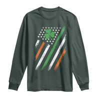 Funny Irish American Flag Shamrock Long Sleeve Shirt