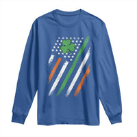 Funny Irish American Flag Shamrock Long Sleeve Shirt