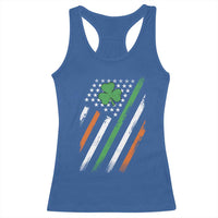 Funny Irish American Flag Shamrock Racerback Tank Top