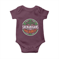 Funny First Shenanigans Then Malarkey Baby Onesie Irish Shamrock St Patrick's Day