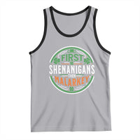 Funny First Shenanigans Then Malarkey Tank Top Irish Shamrock St Patrick's Day