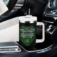 Funny Irish Pride Tumbler With Handle Some People Spend Their Whole Lives Trying To Be Awesome Others Are Born Irish