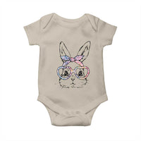 Easter Day Bunny Rabbit Face Tie Dye Glasses Baby Onesie