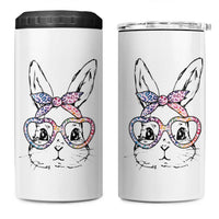 Easter Day Bunny Rabbit Face Tie Dye Glasses 4 in 1 Can Cooler Tumbler