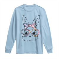 Easter Day Bunny Rabbit Face Tie Dye Glasses Long Sleeve Shirt