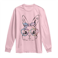 Easter Day Bunny Rabbit Face Tie Dye Glasses Long Sleeve Shirt