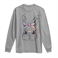 Easter Day Bunny Rabbit Face Tie Dye Glasses Long Sleeve Shirt
