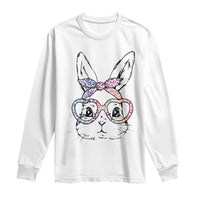 Easter Day Bunny Rabbit Face Tie Dye Glasses Long Sleeve Shirt