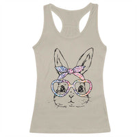 Easter Day Bunny Rabbit Face Tie Dye Glasses Racerback Tank Top